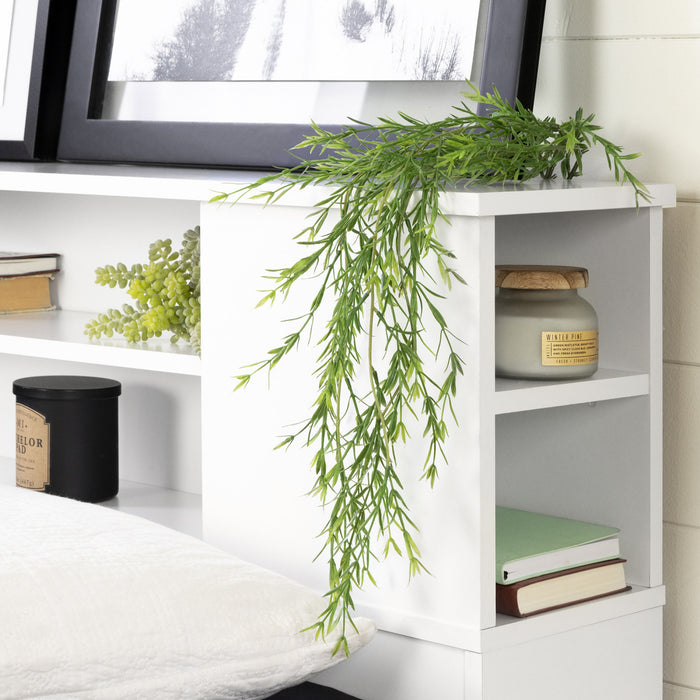 Vito Bookcase Headboard With Storage - Pure White 