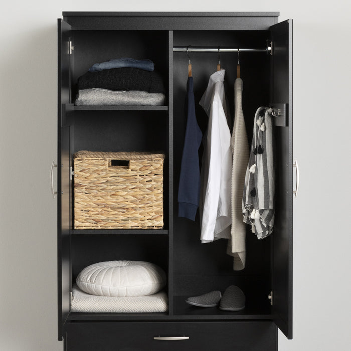 Acapella Wardrobe Armoire Pure Black - South Shore Accent Cabinet