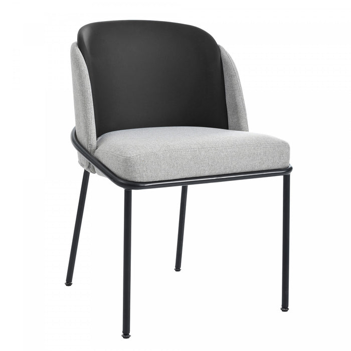 Olivia Set of 2 Modern Dining Chair with Slanted Legs and Adjustable Feet,Black&Gray