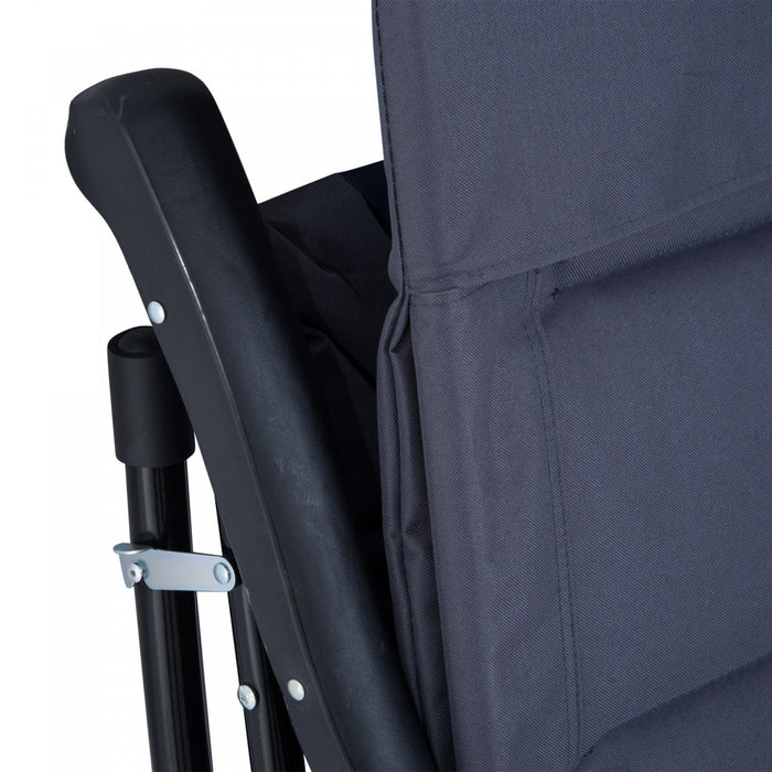 Outsunny 2pc Patio Foldable Rocking Chair Set, Navy Blue