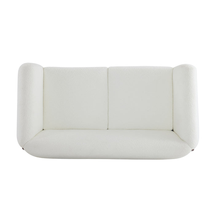 Lillian Solid Wood Modern Boucle Upholstered Loveseat Comfort Seating,Beige
