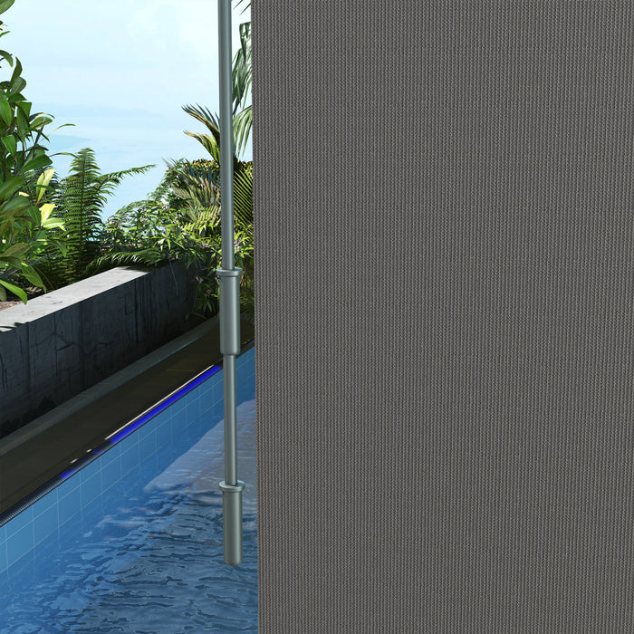 Outsunny Outdoor Roller Shade, 6' X 6' Patio Door Blinds, Light Grey