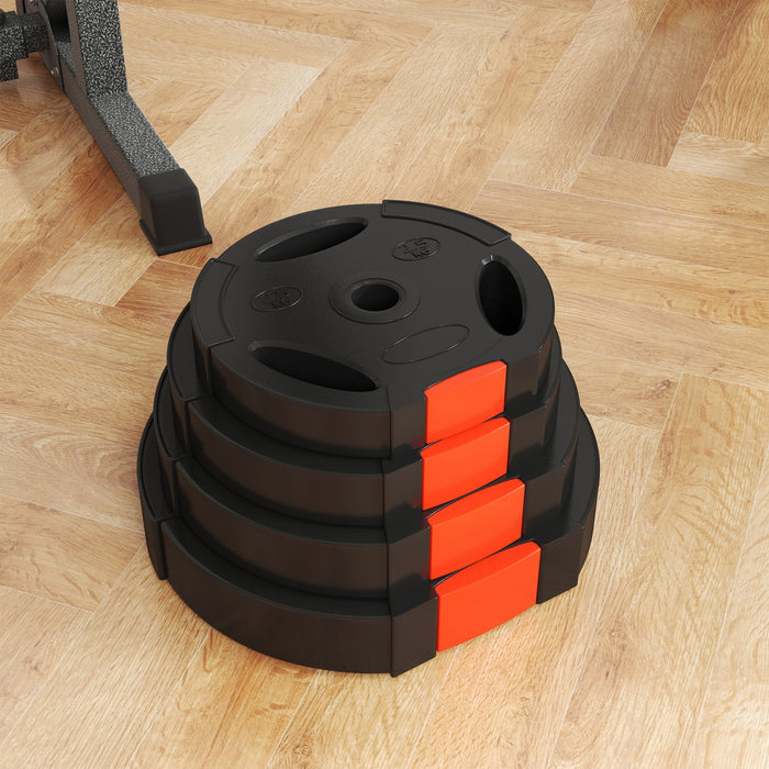 Soozier Set Of 4 1-inch Weight Plates With 3 Grips, 2 X 22lbs + 2 X 11lbs
