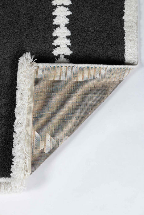 Zelda Contemporary 9'10\" x 12'10\" Area Rug in Black Indoor Area Rug