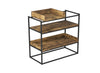 32” Console Table With Storage Shelf Brown Reclaimed Wood Black Metal