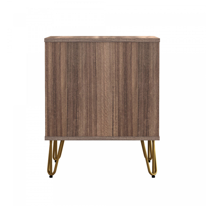 Avira Mid-Century Modern 20\" Nightstand in Brown (1-Drawer)