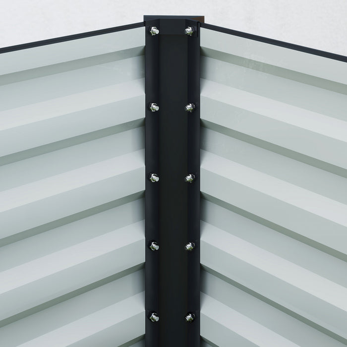 Outsunny 8x2.6x1.5ft Galvanized Raised Garden Bed, Open Bottom, Dark Grey