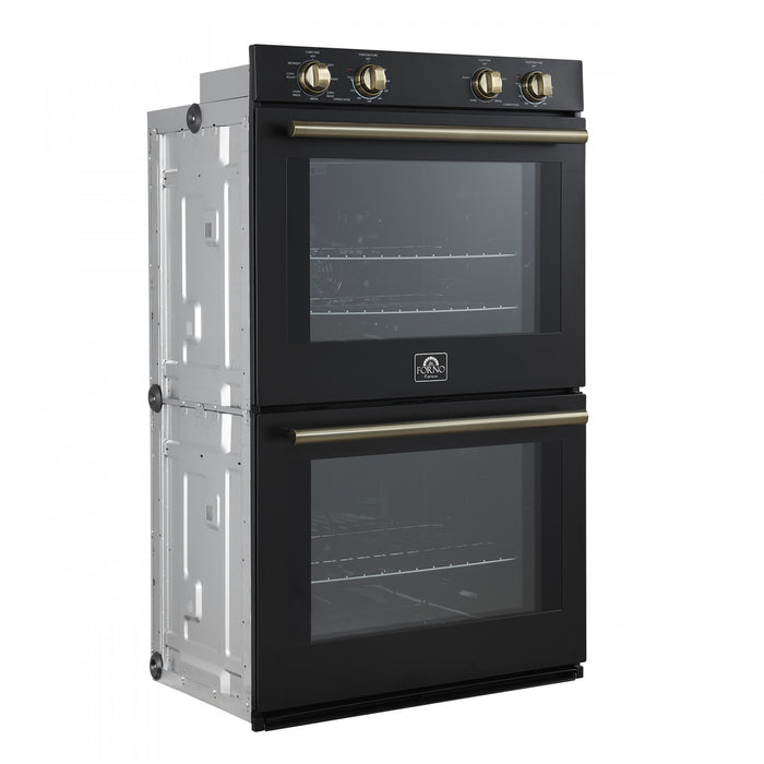 Forno Vomero 30 Inch Electric Double Wall Oven in Black, 5 cu. ft. Convection Oven - FBOEL1324-30BLK