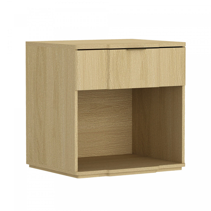 Clive Mid-Century Modern 22\" Nightstand in Natural Oak (1-Drawer)