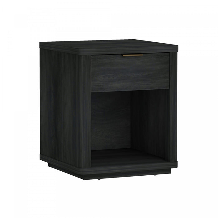 Evelyn Modern 20\" Nightstand in Charcoal Gray (1-Drawer) - Set of 2