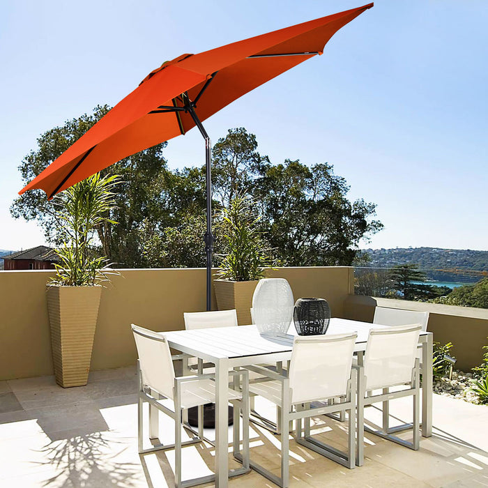 Costway 10 FT Patio Umbrella Patio Market Steel Tilt W/ Crank Outdoor Yard Garden Orange