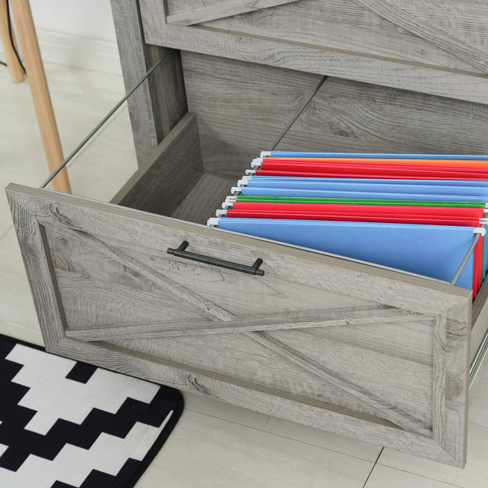 Homcom 2-drawer Lateral File Cabinet With Hanging Rail