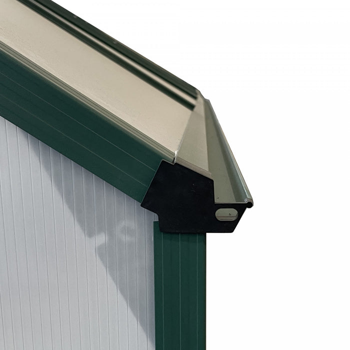 Outsunny Polycarbonate Greenhouse Kit With Vent Rain Gutter Door, Green