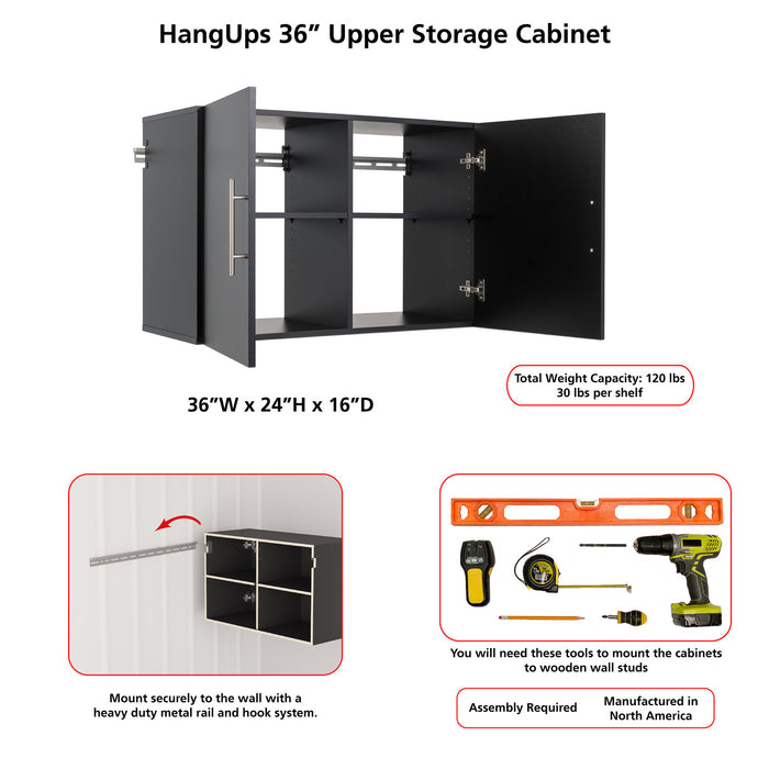 Hangups 36\" Upper Storage Cabinet - Light Grey