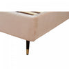 Crosby Modern Upholstered Velvet Queen Bed in Nude | Lit Queen Moderne Crosby Rembourre en Velours Nude