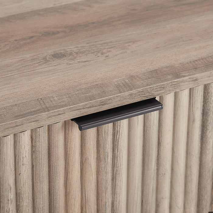 Dumbo Modern 20\" Fluted Nightstand in Rustic Gray (2-Drawer)