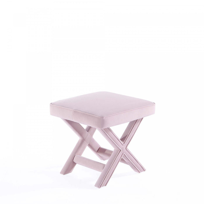 Abigail Mid-Century Modern Upholstered Velvet Accent Bench in Pink
