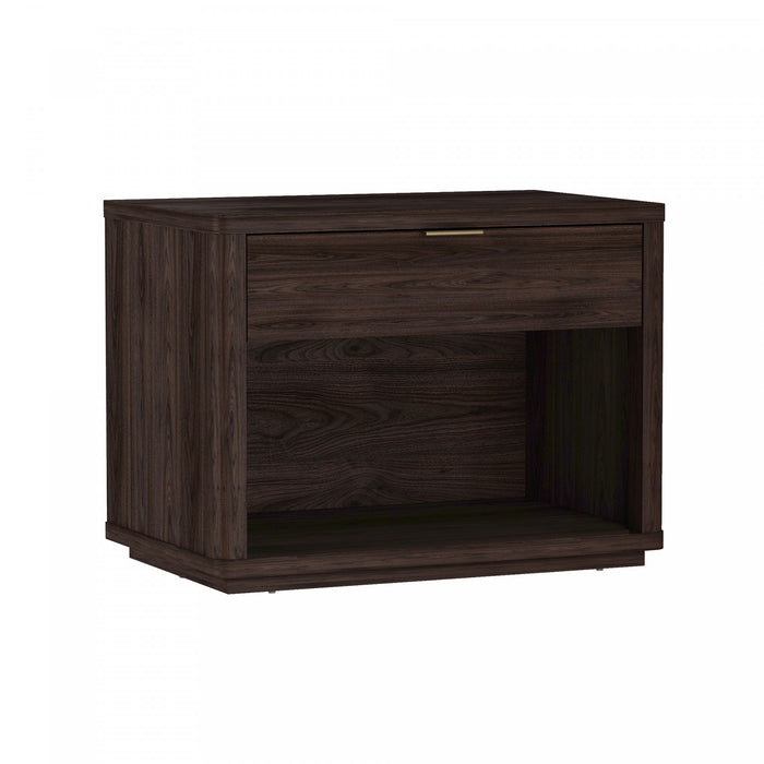 Evelyn Modern 32\" Nightstand in Brown (1-Drawer) - Set of 2