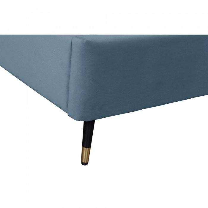 Crosby Modern Upholstered Velvet Full Bed in Blue