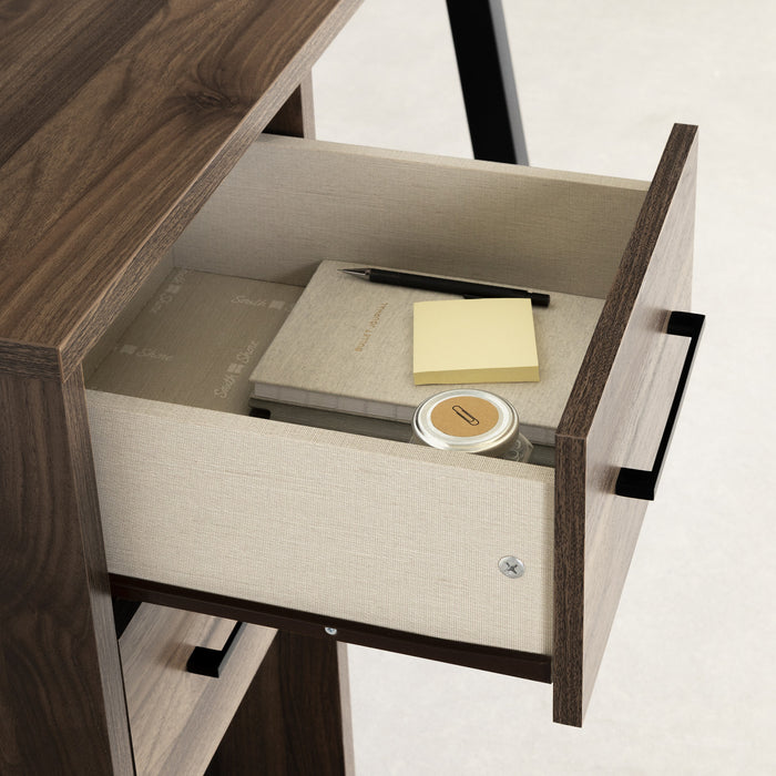 Zolten Computer Office Desk with Power Bar - Natural Walnut