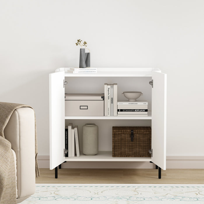 Abbey Modern 2-Piece Accent Storage Cabinets in White