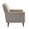 Midway Mid-Century Modern Armchair with Tufted Waffle Stitch, Light Brown, Walnut | Midway Fauteuil Moderne du Milieu de Siecle a Point Capitonne Gaufre, Brun Clair, Noyer