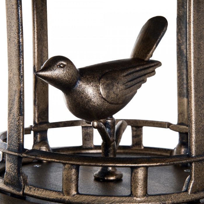 Outsunny 3-in-1 Garden Bird Bath Bowl Pedastal With Bird Feeder, Gold