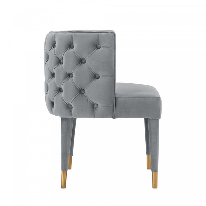 Maya Modern Velvet Dining Chair in Gray - Set of 2