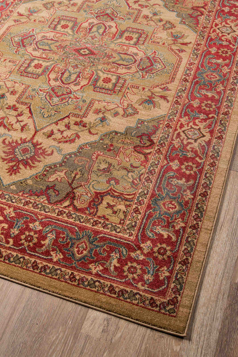 Lux Traditional 2'3\" x 7'6\" Runner Rug in Ivory Indoor Area Rug