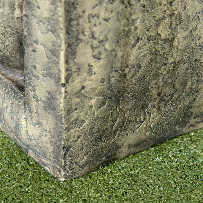 Outsunny Outdoor Fountain With Adjustable Flow & Led Lights, Stone Look