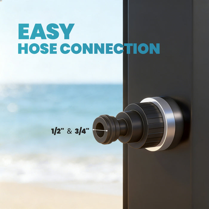Outsunny 16 Gal Solar Heated Shower, 7.4 FT Freestanding Outdoor Shower