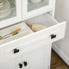HOMCOM 63" Kitchen Pantry Storage Cabinet w/Adjustable Shelves Glass Door