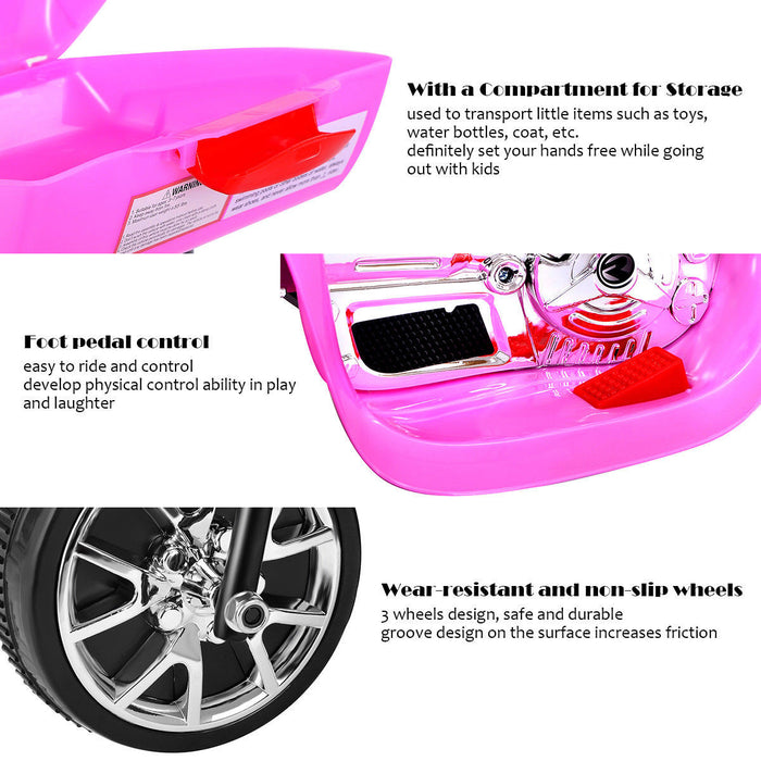 Costway Kids Ride On Motorcycle 3 Wheel 6v Battery Powered Electric Toy Power Bicycle