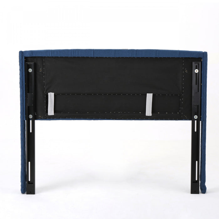 Hansen Upholstered Wingback Headboard With Button Tufting,king Size,dark Navy