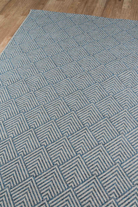 Laura Contemporary 2'0\" x 10'0\" Runner Rug in Blue Indoor Area Rug