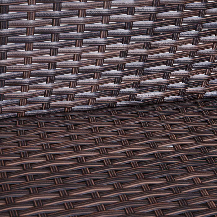 Outsunny 2-person Patio Porch Swing Chair, Outdoor Rattan Hanging Bench With Cushion & 7.2 Ft Steel Chains, Beige