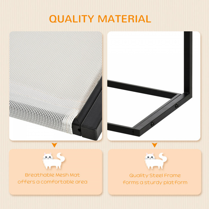 Pawhut Wall Mounted Cat Shelf, Kitten Perch, Kitty Furniture With Breathable Mesh Mat For Relaxing, Sleeping - Black