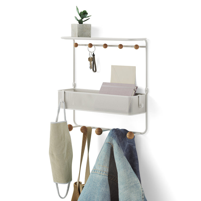 Umbra Estique Shelf with Hooks - White