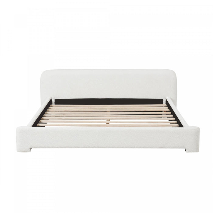 Joyce Comfortable and Stylish Bedroom Upholstered Bed,King Size,White King Bed