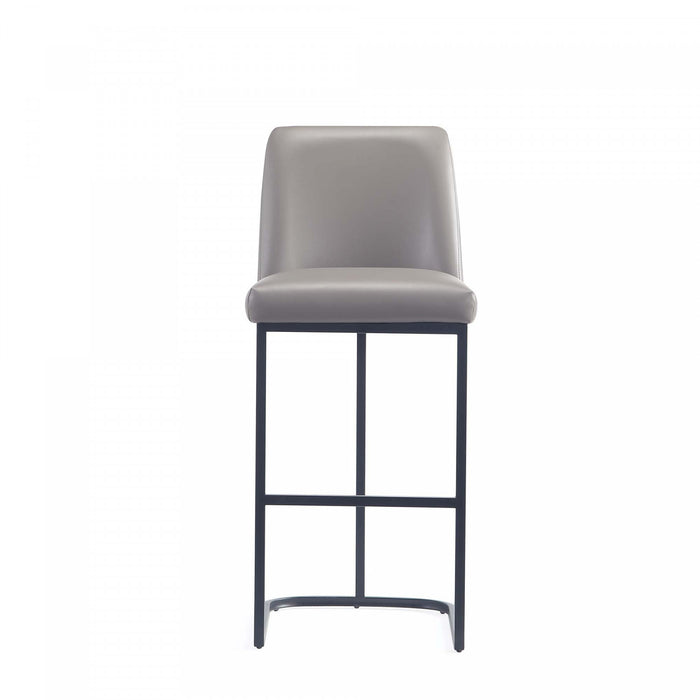 Serena Modern Metal Upholstered Barstool in Taupe - Set of 3 Bar Stool