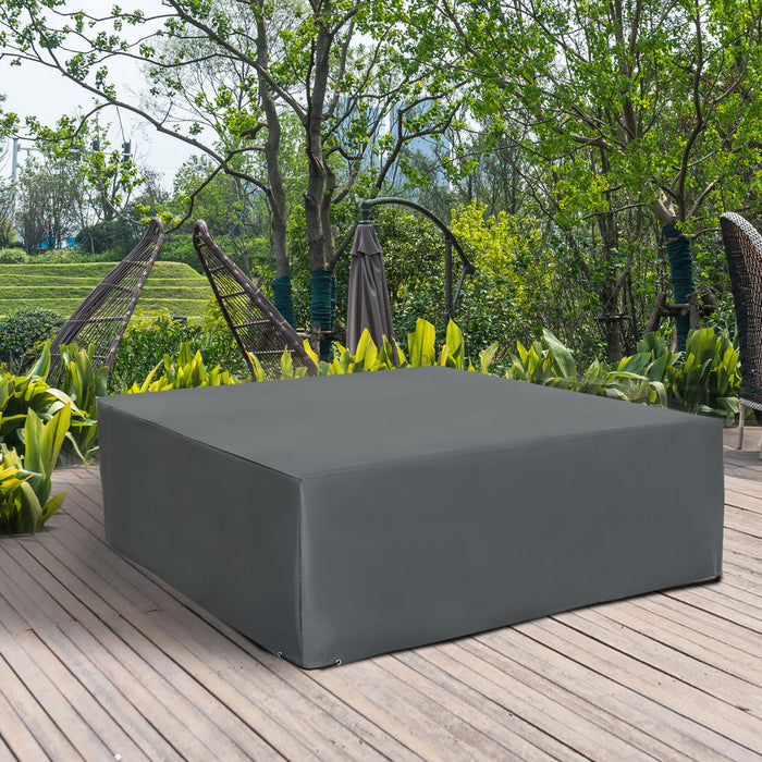 Outsunny Patio Furniture Covers Waterproof 600D, 80.7\" x 75.6\" x 24\", Grey