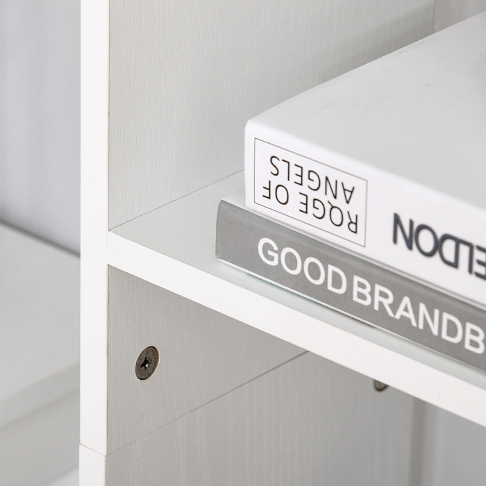 HOMCOM 6-Shelf Closed Back Wood Bookshelf Storage Shelves Decor Display