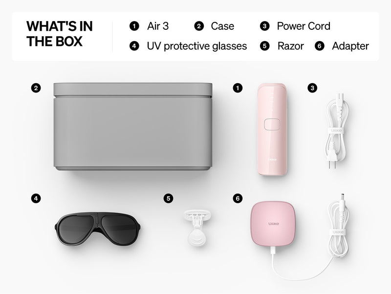 Ulike Air 3 IPL Hair Removal Device with Sapphire Ice-Cooling - Painless At-Home Laser - Pink\n