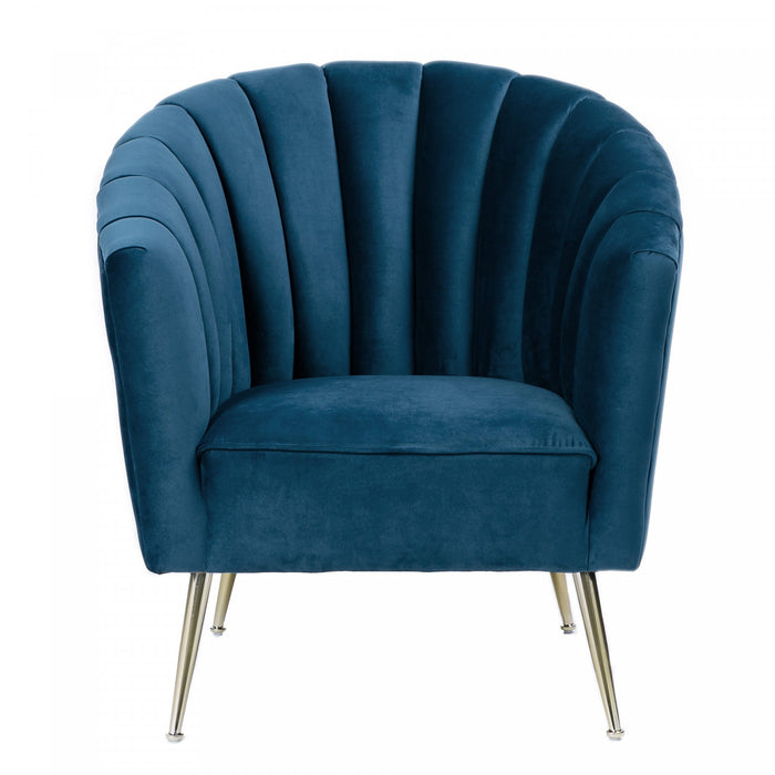 Rosemont Mid-Century Modern Velvet Accent Armchair in Blue - Set of 2