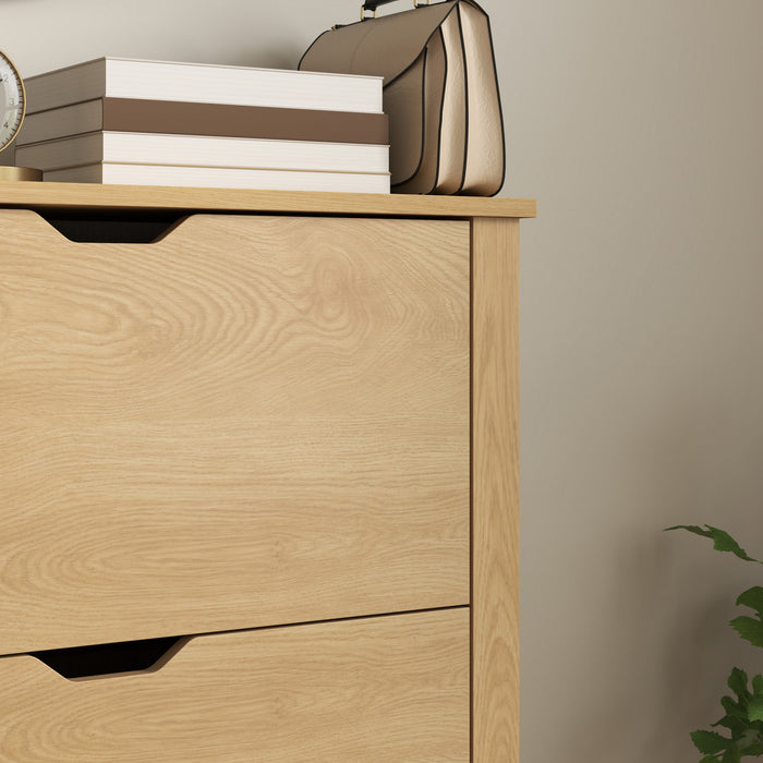HOMCOM Narrow Shoe Cabinet with 3 Flip Drawers Adjustable Shelves, Natural