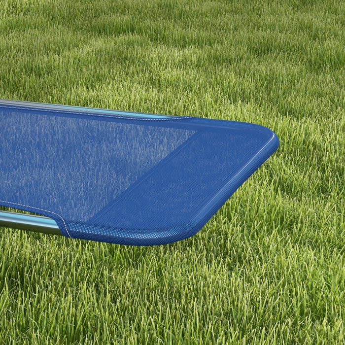 Outsunny 2-piece Folding Chaise Lounge, Reclining Sun Tanning Chairs, Blue