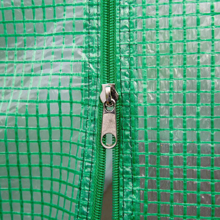 Outsunny Greenhouse Replacement Cover For 11.4' X 9.8' X 6.6' Walk-in Tunnel Pe Hot House Plastic Cover With Zipper Door And 6 Roll Up Windows, Green (frame Not Included)