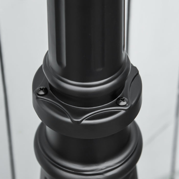 Outsunny 92\" Solar Lamp Post Light, Aluminum Outdoor Street Lamp, Black