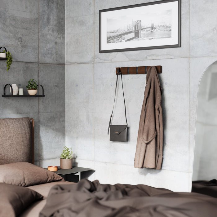 Umbra 5 Flip Wall-Mounted Hooks - Black and Walnut