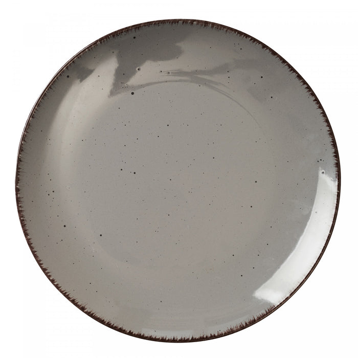 Utopia 16-Piece Stoneware Dinnerware Set with Silver Flatware